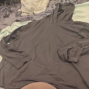 New Lightweight Hooded Long Sleeve Top - Charcoal